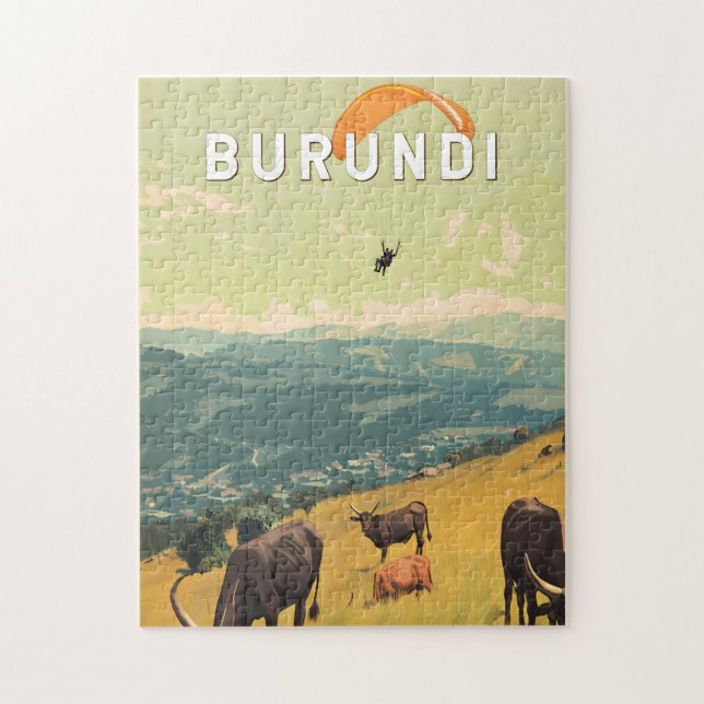 Burundi Illustration Reisen Vintag (Vertikal)