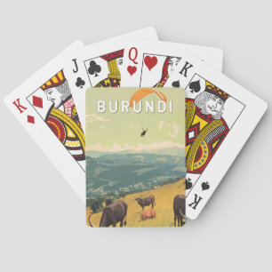 Burundi Illustration Reisen Vintag Spielkarten
