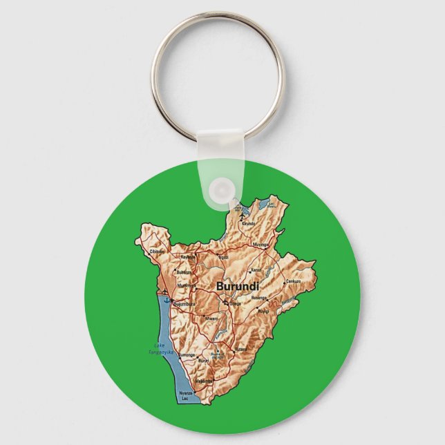 Burundi Map Keychain Schlüsselanhänger (Vorderseite)