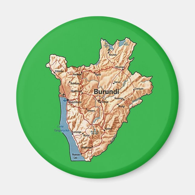 Burundi Map Magnet (Vorne)
