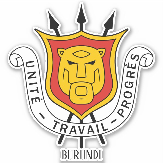 Burundi National Coat of Arms Patriotic Aufkleber (Vorderseite)