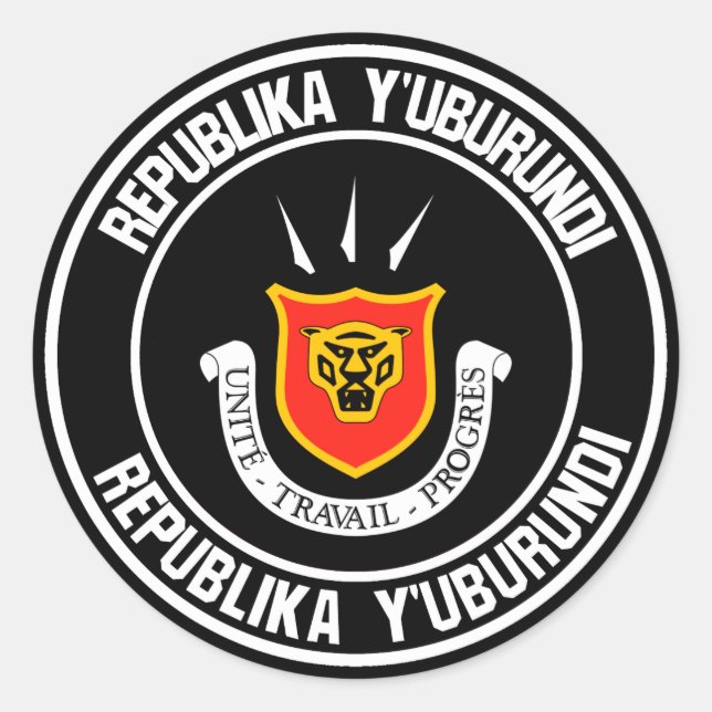 Burundi Round Emblem Runder Aufkleber (Vorderseite)
