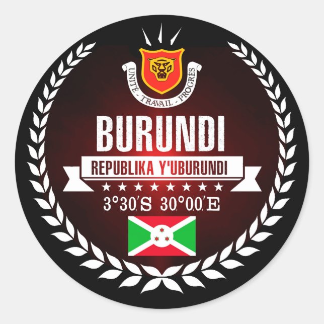 Burundi Runder Aufkleber (Vorderseite)