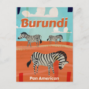 Burundi Vintage Reiseplakat Postkarte