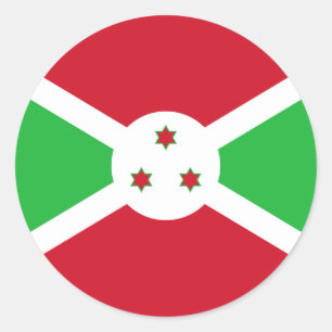 Burundische Flagge, Flagge Burundis Runder Aufkleber