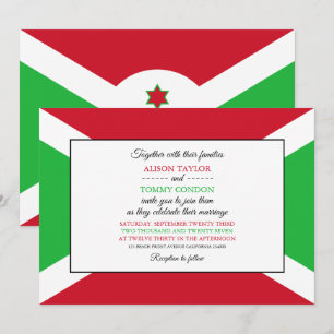 Burundische Flagge, Flagge von Burundi Hochzeit Einladung