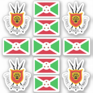 Burundische Staatssymbole/Wappen und Flagge Aufkleber