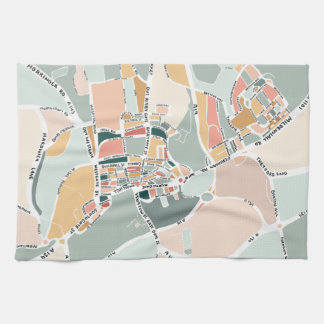 Bury St Edmunds farbige moderne Karte Geschirrtuch