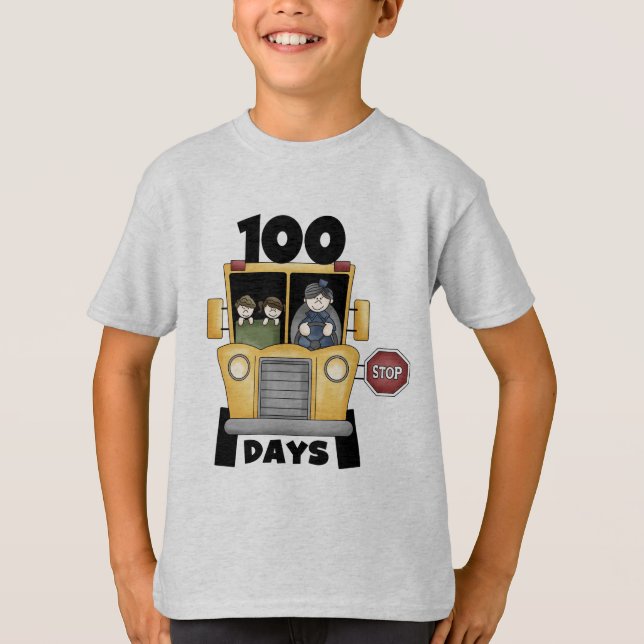 Bus 100 Tage Schulzeit T - Shirt und Geschenke (Vorderseite)