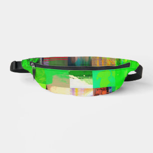 Bus 1521 Abstrakte Glitch-Art Cyberpunk-Gitter Bauchtasche