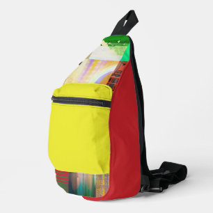 Bus 1521 Abstrakte Glitch-Art Cyberpunk-Gitter Crossbody Bag