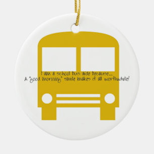 Bus-Berater ein guter Morgen-Lächeln-Gelb-Bus Keramikornament