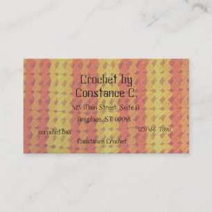 Bus. Carte - Crochet en bande orange et jaune