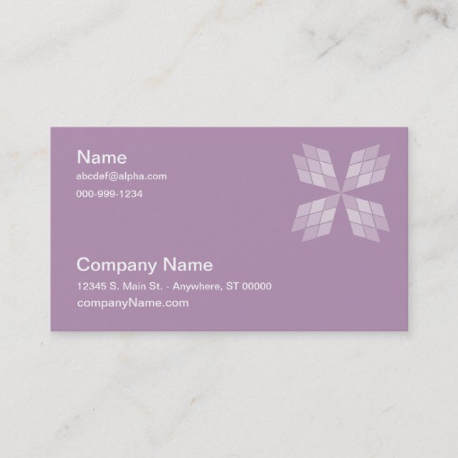 Bus. Carte - Pièces Piecées de Pétales De Diamant (Devant)