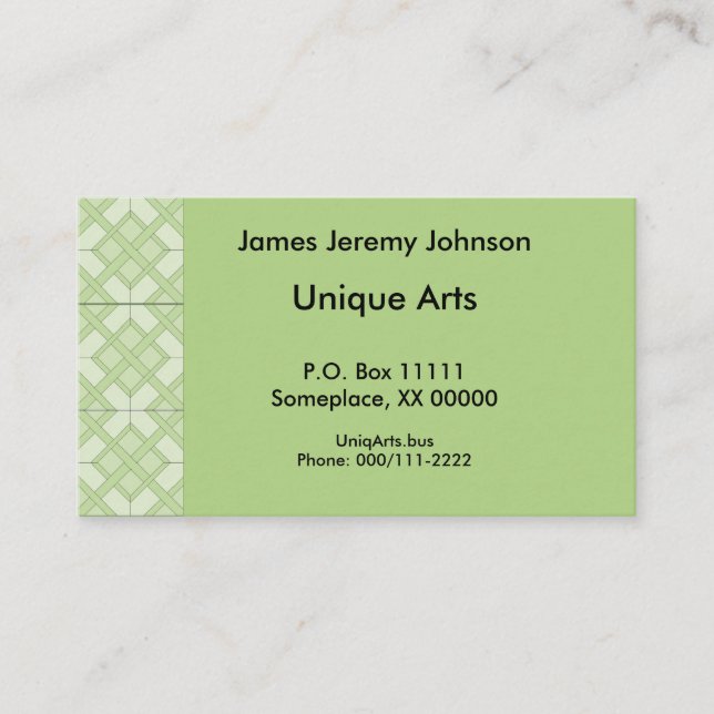 Bus. Carte - Trois carreaux de diamant (Devant)