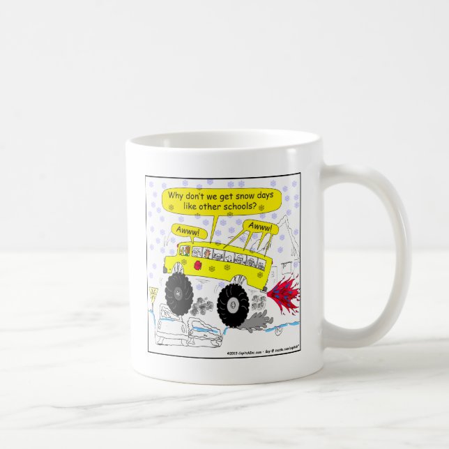 Bus-Cartoon mit 686 Monstern Schul Kaffeetasse (Rechts)
