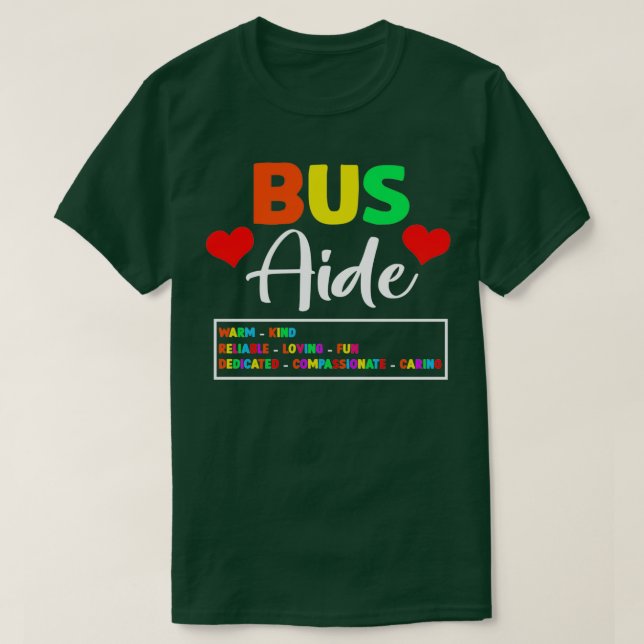 Bus Driver Aide Cute School T-Shirt (Design vorne)