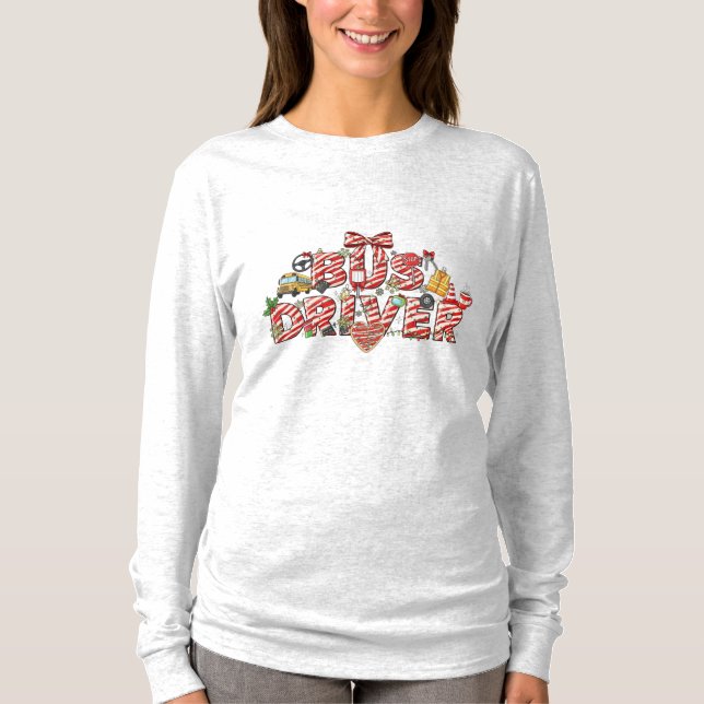 Bus Driver Christmas Long Sleeve T-Shirt (Vorderseite)