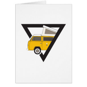 bus jaune classique triangle