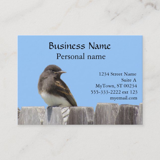 Bus. Karte - Flügelfänger auf Zaun (Vorderseite)