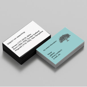 Bus-Karte - Genealogieforschung Visitenkarte