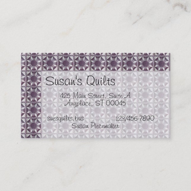 Bus. Karte - Quilt Muster - Thread-Spools (Vorderseite)
