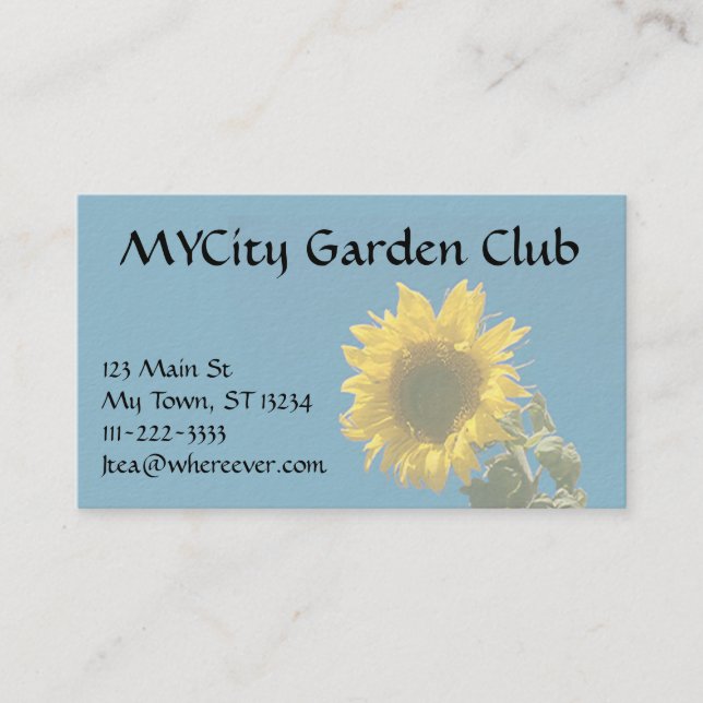 Bus. Karte - Sonnenblume (Vorderseite)
