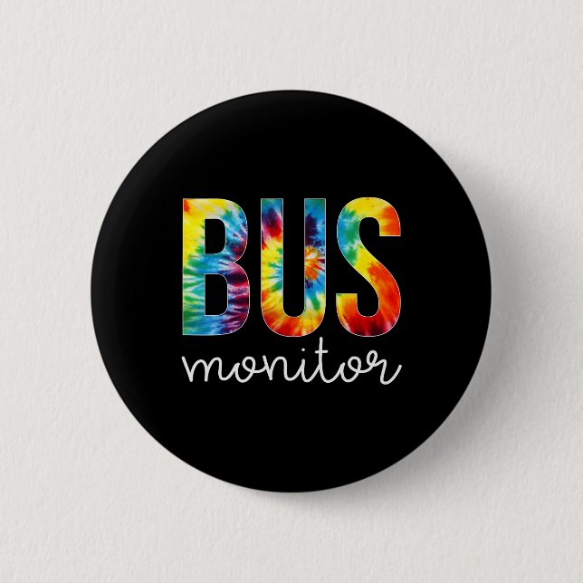 Bus Monitor Tie Dye Apprection Day Hello Back To Button (Vorderseite)