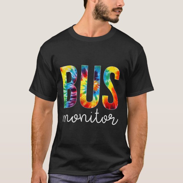 Bus Monitor Tie Dye Apprection Day Hello Back To T-Shirt (Vorderseite)
