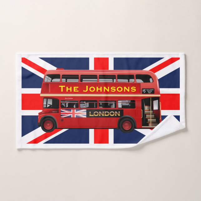 Bus Red London Double Decker (Serviette à main)