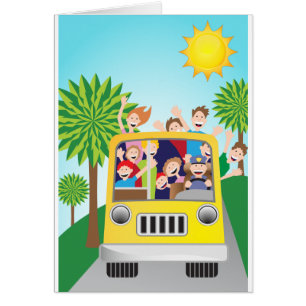 Bus-Reitleute-Cartoon