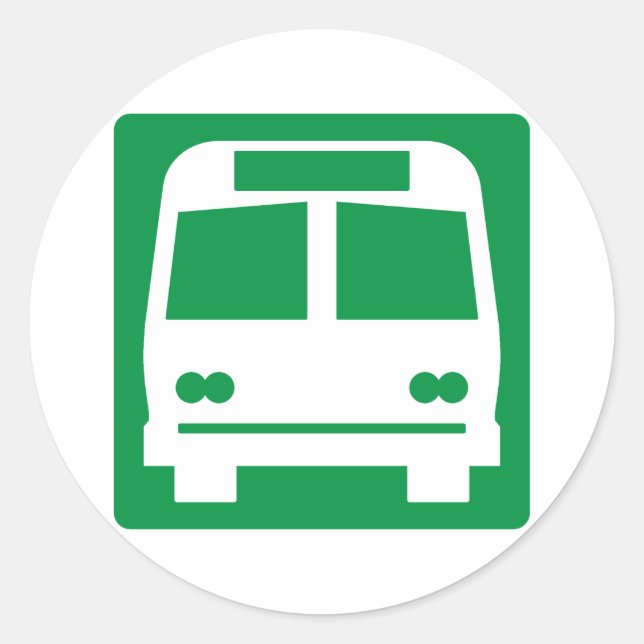Bus Stopp Highway-Zeichen Runder Aufkleber (Vorderseite)