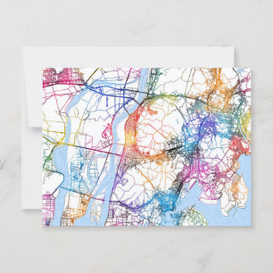 Busan South Korea City Map Postkarte