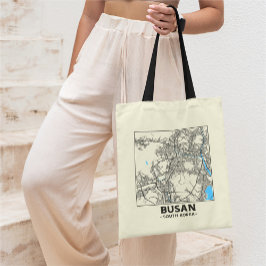 Busan, South Korea City Map Tote Bag Tragetasche
