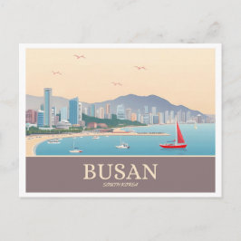Busan South Korea Pastel Travel Postkarte