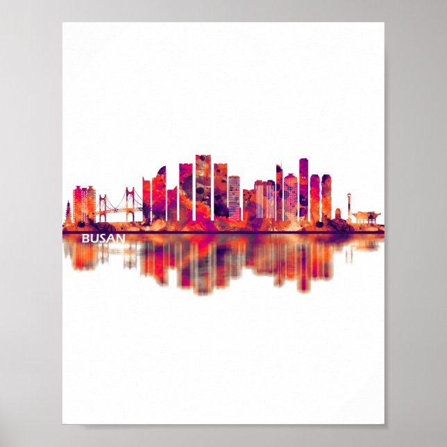 Busan South Korea Skyline Poster (Vorne)