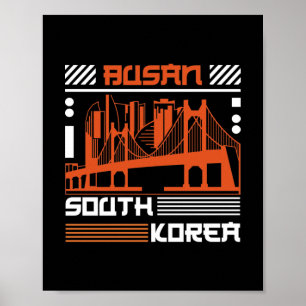Busan Südkorea Brücke Skyline Grafik Modern Poster