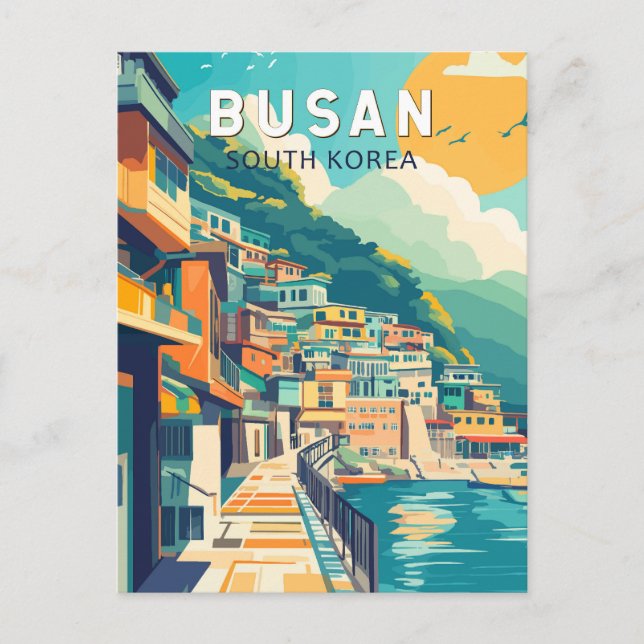 Busan Südkorea Reisekunst Vintag Postkarte (Vorderseite)