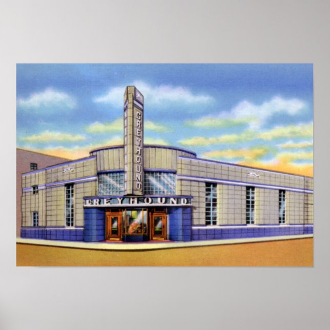 Busbahnhof Evansville Indiana Greyhound Poster (Vorne)