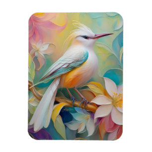 Büscheliger Goldener Fantasie Vogel Magnet