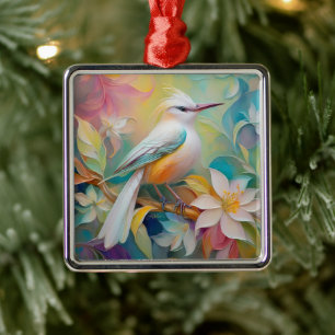 Büscheliger Goldener Fantasie Vogel Ornament Aus Metall