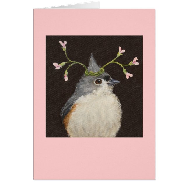 Büscheliger Titmouse mit Schweinerdnußkarte (Vorne)