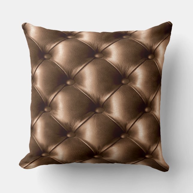 Büscheliges ledernes Blick-Druck-Bronzekissen Kissen (Vorderseite)