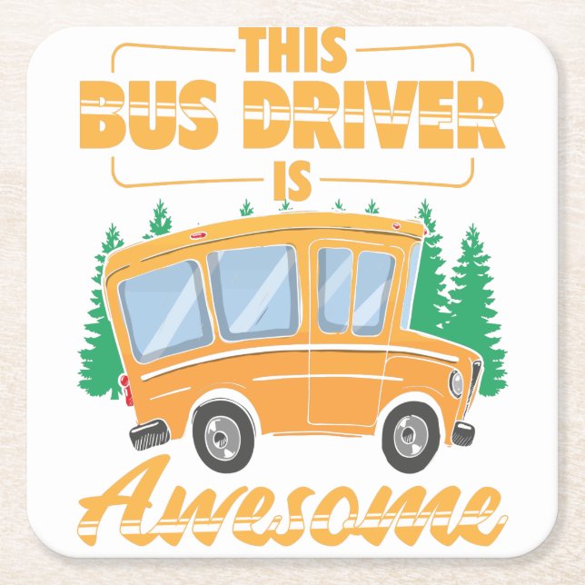 Busfahrer-Beruf| Schulbusgeschenk Rechteckiger Pappuntersetzer (Vorderseite)