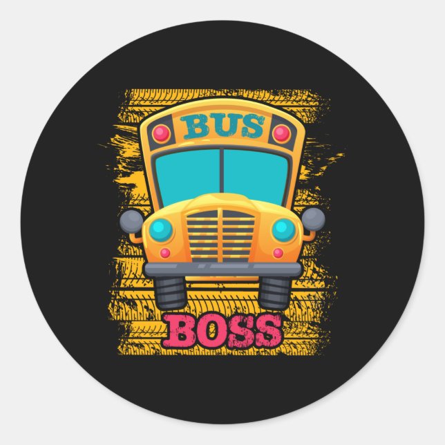 Busfahrer - Bewertung des Schulbusfahrers Runder Aufkleber (Vorderseite)