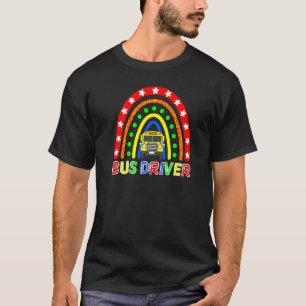 Busfahrer Boho Regenbogen Zurück zur Schule T-Shirt