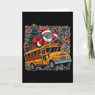 Busfahrer der Santa Mask School Funny Christma Karte