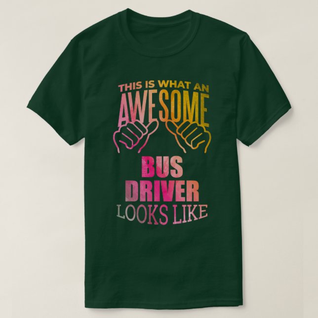 Busfahrer Funny Sprichwort in Watercolor T-Shirt (Design vorne)