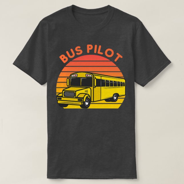 Busfahrer Geschenke Schule Bus Pilot Retro Vin T-Shirt (Design vorne)