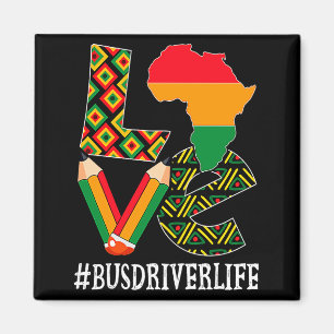 Busfahrer-Liebeskarte Afroamerikanische Schwarze G Magnet